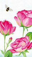 Garden Bee Paper Guest Towel Set of 15-8 x 5 Inches