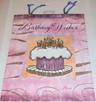 Set of 2 Glitter Embellished Birthday Wishes Gift Bags