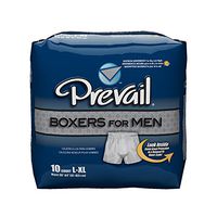 Prevail Maximum Absorbency Incontinence Boxers for Men, Large/Extra Large, 10-Count