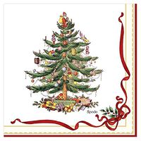X&O Paper Goods Christmas Tree Dessert and Luncheon Napkins, 20pc, 6.5'' W x 6.5'' H