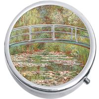 Monet Bridge Flowers Medicine Vitamin Pill Box