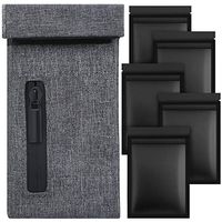 Smell Proof Bags Odor Proof Pouch Dog Tested Bags with 5 Pieces Mylar Ziplock Bags for Travel and Storage (Dark Grey)