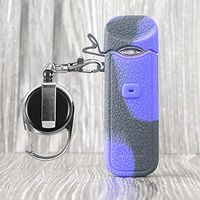 CEOKS for Smok Nord Silicone Case with Keychain Anti-Loss Holder Carrying case Rubber Skin wrap (Purple/Black)