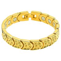 Divoti Garden Flower PVD Gold 316L Magnetic Bracelet for Women-7.0"