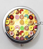 BlackKey Donut Pattern 3-Compartment Decorative Pocket Gift Box Case Organizer for Pill, Color 1 -1297