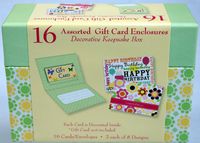 16 Assorted Cards w/Gift Card Enclosure & Envelopes in Decorative Keepsake Box