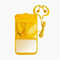 IPX8 Waterproof Headphones Earbuds with Waterproof Bag for Swimming - Waterproof and Sweatproof Headsets Design for Running Swimming Bathing Surfing Skiing(HYC-018 Yellow)