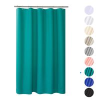 Plastic Shower Curtain, 40" W x 72" H EVA 8G Shower Curtain with Heavy Duty Stones and 7 Rust-Resistant Grommet Holes, Waterproof Thick Bathroom Shower Curtains Without Chemical Odor-Turquoise