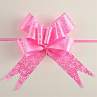 JISHUQICHEFUWU 10pcs Beauty Organza Ribbon Pull Bows Wedding Car Decoration Gift Wrap Floristry,Pink Butterfly Flower