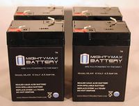 Mighty Max Battery ML4-6 - 6V 4.5AH 3FM4 Replacement Battery with F1 Terminal - 4 Pack Brand Product