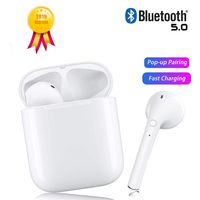 Bluetooth Headset 5.0 Wireless Earbuds Built-in Microphone Headset HD Stereo Noise Reduction Cordless Sports Headphones with Automatic Fast Charging Box for Android iOS iPhone iPhone AirPods.
