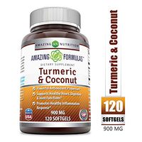 Amazing Formulas Turmeric and Coconut - 900 Milligrams - 120 Softgels (Non-GMO,Gluten Free) - Full of Antioxidants - Supports a Healthy Inflammation Response -Promotes Immune Function*