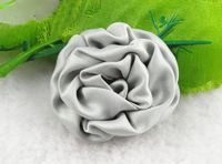 18pcs Polyester Rose Flower Appliques/Craft/Sewing 9 Colors-u Pick (Gray)