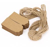 Tinksky 100pcs Rustic 45*90mm Scalloped Kraft Blank Paper Card Wedding Favour Gift Tag Luggage Tag Price Label with 10M Rope
