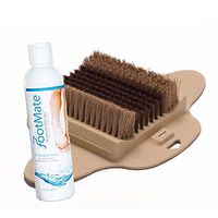 The FootMate® System Foot Brush Scrubber + Rejuvenating Gel - Beige - Complete Foot Transformation® System w/Foot Reflexology - Clean, Soothe, and Massage Your Feet - Made in The USA