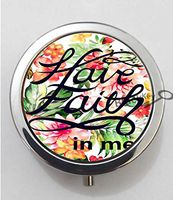 BlackKey Have Faith in Me 3-Compartment Decorative Pocket Gift Box Case Organizer for Pill, Color 1 -856