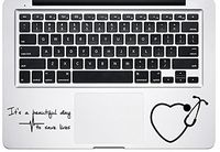 It's a Beautiful Day to Save Lives Derek Quote Grey's Anatomy Heart Stethoscope Macbook Laptop Stickers Decals Vinyl Die Cut Decals