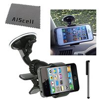 for Samsung Galaxy S6 / S5 / S4 / S3 Premium Car Mount Sides Grip WindShield Cell Phone Car Holder D5 + Stylus Pen + AIS cell phone Microfiber Cleaning Cloth (By All_Instore)
