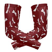 LEVEIS Red Dragonflies Arm Sleeves UV Protection for Men Women Sunblock Protective Gloves Running Golf Cycling Driving Long Arm Cover 1 Pair