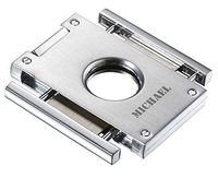 Visol Personalized Caseti Churchill Brushed Metal Cigar Cutter with Free Engraving