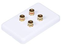 Monoprice 103640 Banana Binding Post Wall Plate for 2 Speaker
