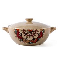 AXZHYX Bowl Bowl Tableware Bowl with lid Binaural Ceramic Soup Pot Instant Noodle Bowl Household Large Capacity Soup Bowl Hotel Tableware Home Noodles Boiled Fish Soup Bowl