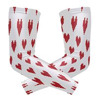 ZZKKO Red Love Heart Cooling Arm Sleeves Cover Uv Sun Protection for Men Women Running Golf Cycling Arm Warmer Sleeves 1 Pair