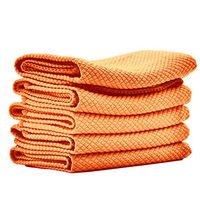 Alllife8989 Microfiber Cloth Towel Quick Dry Washing Cleaning Hair Kitchen cotton11.8’’15.7’’ Set of 5 pcs (Orange)