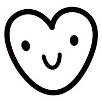 Cute Cartoon Smiling Heart - Adorable Black Vinyl Decal Sticker Decor for 13" MacBook