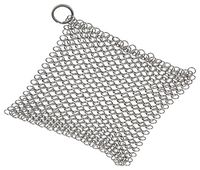 Isermeo Stainless Steel Cast Iron Cleaner, Premium XXL 8X8 Chainmail Scrubber for Skillet,Pan & Wok
