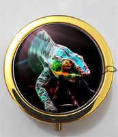 BlackKey Chameleon 3-Compartment Decorative Pocket Gift Box Case Organizer for Pill, Color 2 -2234