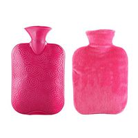 Classic Rubber Transparent Hot Water Bottle 1 Liter with Cover for Pain Relief Cold Therapy #29