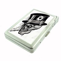 Metal Cigarette Case with Built In Lighter Skull-083