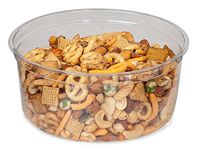 Pack of 250, 40 Oz Medium Round Solid Clear Plastic Food Containers 6-3/4" Dia X 2-1/2" Deep Made in USA