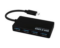 USB 3.1 Type-C to 4 Port USB Hub - Black