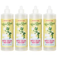 Rebel Green Super Deluxe Dish Soap, Natural, Sulfate-Free, Biodegradable, and Hypoallergenic Liquid Dish Detergent - Peppermint & Lemon, 16 Ounce Bottle (Pack of 4)