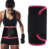 Singular point Waist Trimmer,Best Abdominal Trainer Fast Weight Loss Wrap Adjustable Sweat Belt for Men and Women Lumbar Support Increased and Stomach Fat Burner with Sauna Suit Effect (Rose red, L)