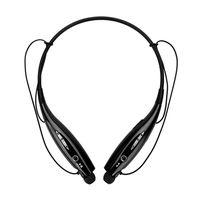 Wireless Bluetooth Music Sports Headset, with Stereo Bass Vibration Neckband Style Earphone Headphone for Cellphones iPhone, Nokia, HTC, Samsung, LG, Moto, PC, iPad, PSP Bluetooth Devices (Black)