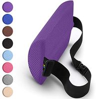 Lumbar Support Pillow Memory Foam Lower Back Cushion with Adjustable Straps Perfect for Computer – Office Chair – car seat/Breathable Machine Washable Cover (Slim-Purple)