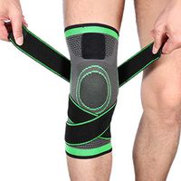 RLQ Knee Brace, Men Women Adjustable Hook Compression Sleeve, Suitable for Running, Hiking, Soccer, Basketball,Green,M