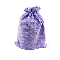 LKXHarleya 50PCS Burlap Gift Bag with Drawstring, Small Burlap Hessian Party Favor Bags, Jewelry Pouches Candy Treat Jute Bag for Wedding Party DIY Craft and Christmas, 4inch X 6inch, Light Purple