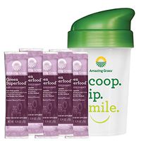 Amazing Grass Green Superfood Antioxidant: Super Greens Powder with Spirulina, Elderberry & Probiotics, Sweet Berry, 60 Count + Shaker