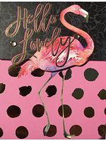 Punch Studio Gem Gold Foil Mini Pocket Notepad, Pink Flamingo: "Hello Lovely" 66636
