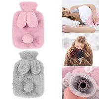 BKpearl 2 Pcs Hot Water Bottle Cute Rabbit Hot Water Bottle Removable Bottle Cover for Women Kids
