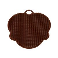 Digood Kitchen 1Pcs Antibacterial Silicone Non Stick Dishwashing Brush Sponge Scrubber Towel For Kitchen Wash Pot Pan Dish Bowl Fruit and Vegetable Cleaning Tool (Coffee)