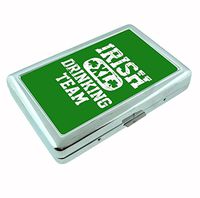Irish Drinking Team R1 Hip Silver Cigarette Case Id Holder Metal Wallet 4" X 2.75" RFID Protection