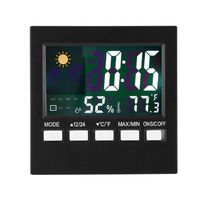 MSNDD Digital Thermometer Alarm Clock Temperature Humidity Weather Display Meter Indoor Outdoor Tester Alarm Clock Weather Station