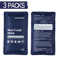 Hot & Cold Reusable Gel Pack Compress Wrap - Pack of 3 - Great for Migraine Relief, Sprains, Muscle Pain, Bruises, Injuries
