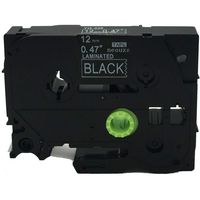 NEOUZA Colorful White Print Label Tape Compatible for Brother P-Touch TZ TZe Laminated 1/2" x 26.2' 12mm x 8m (White on Black TZe-335)