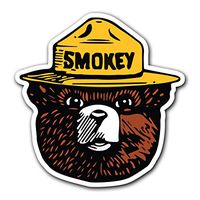 SMOKEY THE BEAR - [CUSTOMI] Firefighting Wildlife Decal Sticker for Car Truck Macbook Laptop Air Pro Vinyl (1 Pack)